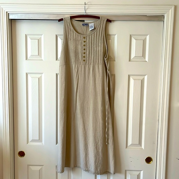90s Linen Cottage Core Dress - Picture 1 of 5